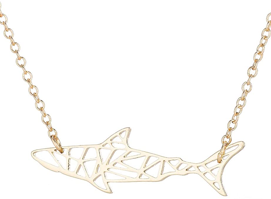 La Espoir Orugami Paper Shark Necklace Sea Animal Fish Pendant Necklace