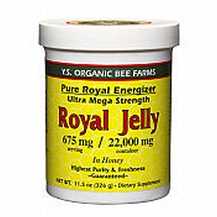 YS Organics Organic Royal Jelly in Honey - Pure Royal Energizer - 11.5 oz.
