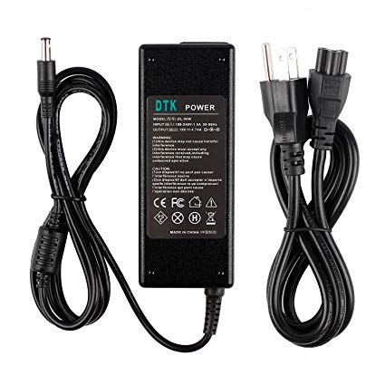 DTK Ac Adapter Laptop Computer Charger/Notebook PC Power Cord Supply Source Plug for Samsung Output: 19V 4.74A 90W (19V 3.16A 60W Compatible) Connector Size: 5.5x3mm with Pins Inside