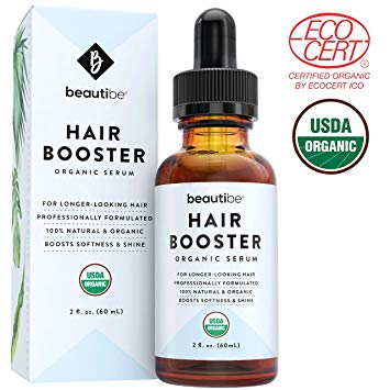 Hair Growth Serum with Castor Oil & Essential Oils (2oz) - 100% Pure, Natural & Organic - Nourishing Scalp Treatment to Boost Density & Shine for Longer, Thicker Hair. Great for Men & Women | BeautiBe