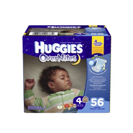 Huggies Overnites Diapers, Size 4, 56 Count