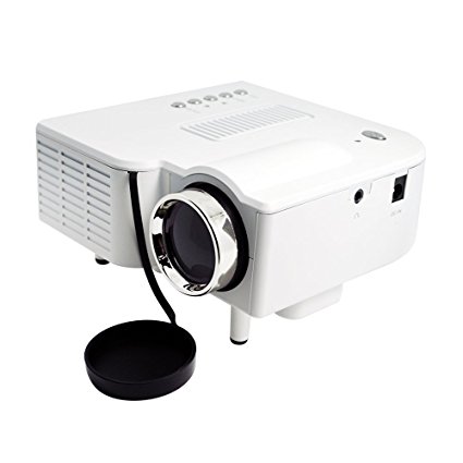 Mini UC28 400 Lumens Brightness Color LED Digital Projector Multimedia Home Cinema Theater perfect for DVD's pictures support AV USB SD 1080P