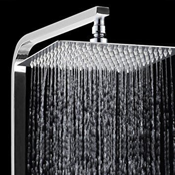 8" Luxury Rainfall Square Shower Head Ultra-thin Stainless Steel Durable Showerhead Waterfall Effect Water Saving Chrome Finish (8")