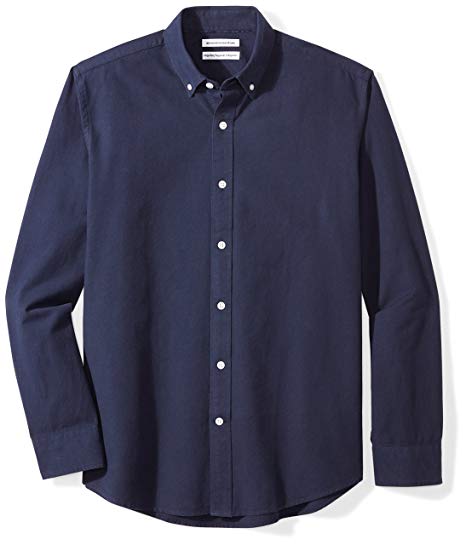 Amazon Essentials Men's Regular-Fit Long-Sleeve Solid Oxford Shirt