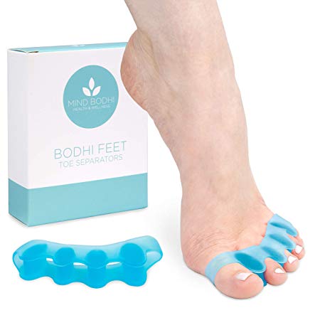 MIND BODHI Toe Separators to Correct Bunions and Restore Toes to Their Natural Shape (Bunion Corrector Toe Spacers Toe Straightener Toe Stretcher Big Toe Correctors) Universal Size - Blue
