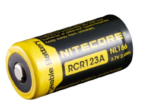 Nitecore RCR123A 37V 650mA 24Wh 650mAh Protected Li-ion Rechargeable Battery-BlackYellowNL166