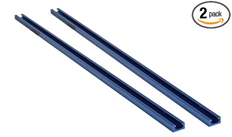 POWERTEC 71119 Double-Cut Profile Universal T-Track with Predrilled Mounting Holes(2-Pack), 36"