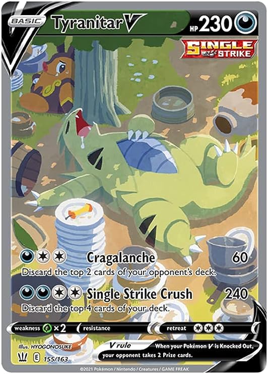 Tyranitar V - 155/163 - Full Art Ultra Rare - Sword & Shield - Battle Styles