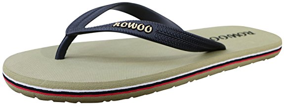 ROWOO Men's Beach Flat Rubber Sandals Flip Flops