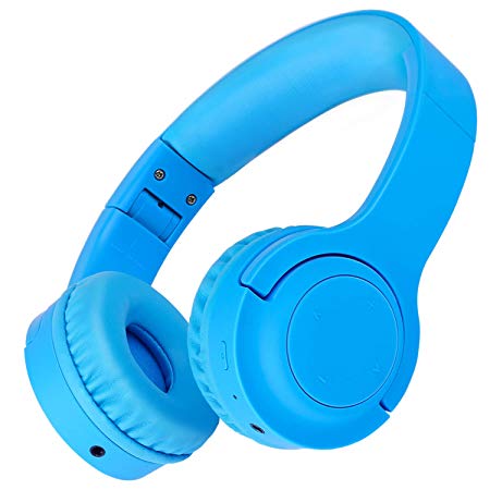 Picun Kids Bluetooth Headphones, 35 Hrs Playtime Foldable Stereo Kids Wireless Headphones with Type-C Fast Charge and Built-in Microphone for Phones/Pad Tables/PC, 2020 Upgraded Model E3 Blue