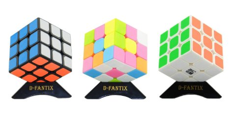 D-FantiX YJ GuanLong Speed Cube 3x3 Puzzle Cube Bundle Pack of 3