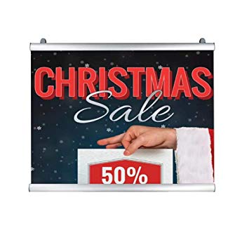signs4buy Wall Hanger Banner Rail Aluminum Material,Great for Market Store Mall,Matt Silver(24 inches Wide)