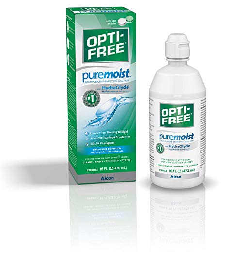 Opti-Free Puremoist Multi-Purpose disinfecting Solution with Lens case, 16 Ounce