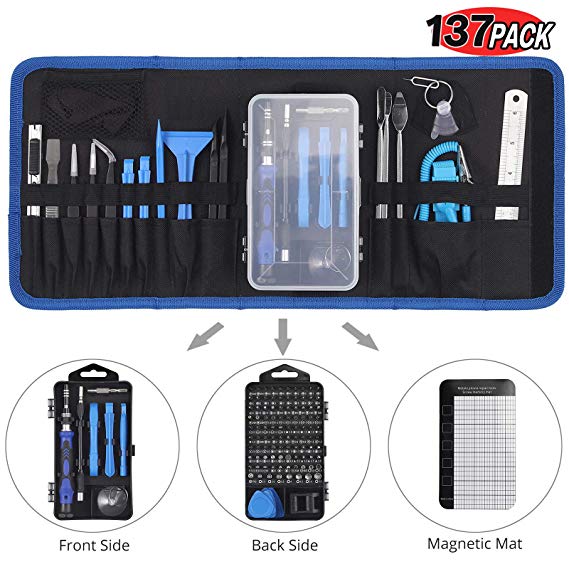Justech Precision Screwdriver Set 82 in 1 Magnetic Mini Portable with 56 Bits Precision Driver Repair Tool (Upgraded Blue)