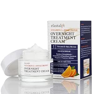 Elastalift Renewing Night Cream | Brightening Vitamin C Cream   Hyaluronic Acid Moisturizer For Face | Oil-Free Overnight Correcting Facial Treatment Night Lotion | Skin Care Face Cream, 1.75 Fl Oz