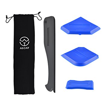 Aboat 4 Pieces Caulking Tool Sealant Tool Silicone Tool Kit for Bathroom Kitchen Room and Frames Sealant Seals, Black and Blue