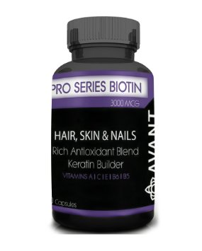 Pro Series Biotin (3,000 mg) Premium Anti-Oxidant Blend | Promotes Healthy Hair, Skin, & Nails For Both Men and Women | 100% Natural | No Added Sugars | No Artificial Colors | Made in the USA | 30 ct.