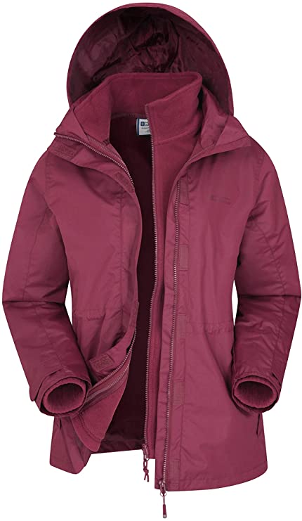 Mountain Warehouse Fell Womens 3 in 1 Rain Jacket - Microfleece