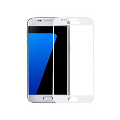 For Samsung S7 Screen Protector Hot Pressure Curved Full Covered Edge to Edge Anti-Scratch Tempered Glass Screen Protector (White)