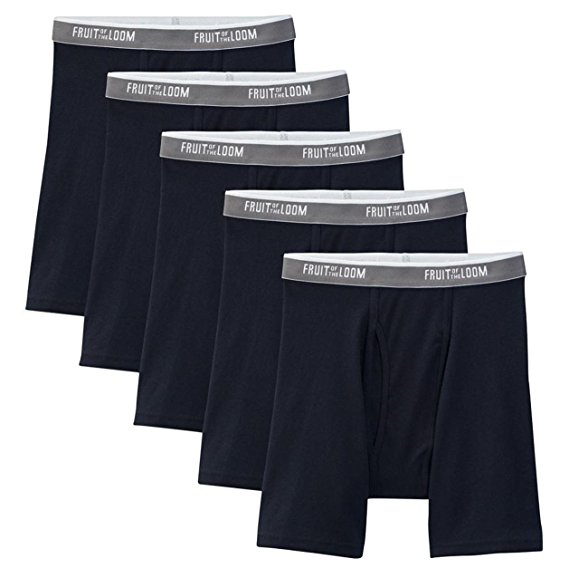 Fruit of the Loom Men's Select 5-Pack No Ride Up Covered Waistband Boxer Brief