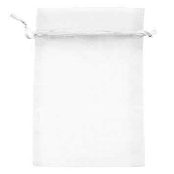 50pcs 6x9 Inches Sheer White Organza Drawstring Pouches Gift Bags Jewelry Holder