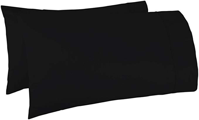 Mayfair Linen Pillow Case Set 500 Thread Count 100% Egyptian Cotton 2pc, Silky Soft & Durable (King, Black)