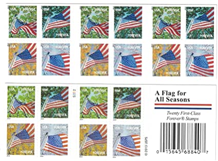 USPS Forever Stamps A Flag for All Seasons - book of 20 postage stamps