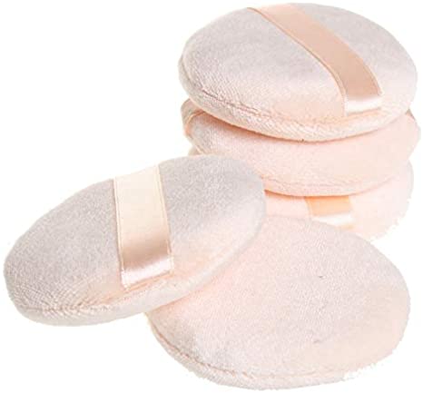 ofoen Cosmetic Powder Puff, 5 Pieces Cosmetic Soft Sponge Small Round Face Foundation Facial Makeup Blending Puff Beige