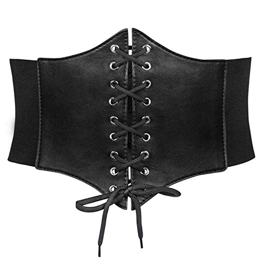 Women’s Elastic Costume Waist Belt Lace-up Tied Waspie Corset Belts for Women by JASGOOD …