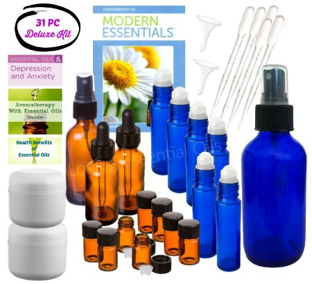 Loving Essential Oils Deluxe Kit for Aromatherapy with Essential Oil Guide Reference Material (31 piece)