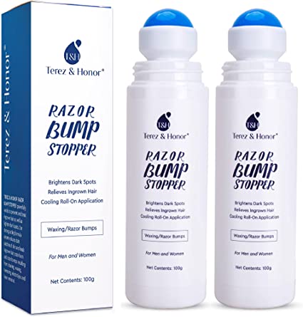 Razor Bump Ingrown Hairs Serum TEREZ & HONOR After Shave Solution Roll for Men and Women On for Ingrown Hairs, Razor Burns and Razor Bumps