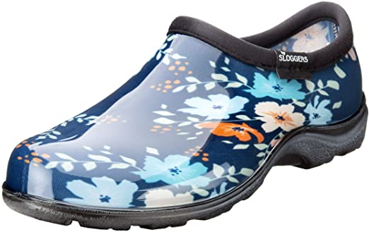 Sloggers 5120FFNBL09 Waterproof Comfort Shoe, 9, Blue Floral Fun Print