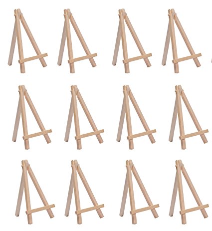SL crafts 3.5Inch By 6.25 Inch Mini Wooden Easels Display (Pack of 12 Easels)