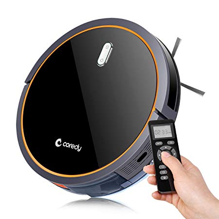 Coredy Robot Vacuum Cleaner with Mop and Water Tank (All New Upgraded), 1400pa High Suction, Ultra Slim, Super Quiet, Self-Charging Robotic Vacuum, Cleans Hard Floors and Medium-Pile Carpets