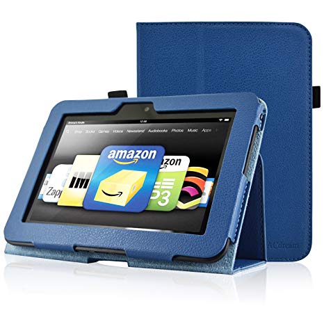ACdream Kindle Fire HD 7 (2012 Version) Case, Amazon Kindle Fire HD7 (2012 Previous Model) Case - PU Leather Cover Case for Kindle Fire HD 7(2012 Version) with Auto Sleep Wake Function, Dark Blue