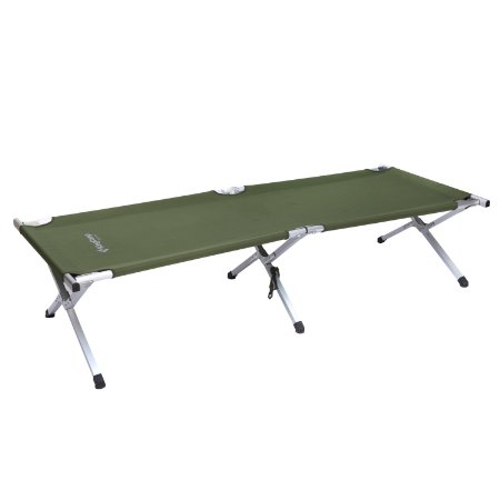 KingCamp Army Man Deluxe Aluminum Lightweight Folding Camping Bed/Cot with Carry Bag