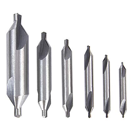 K Kwokker 6 Pieces Center Drill Bit Set High Speed Steel Metric Countersink Bit Tooling Set Self Centering Tapper Core Hole Puncher Woodworking Tool 1.0mm-5.0mm