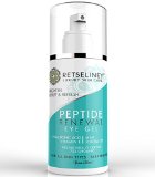 Retseliney Peptide Complex Eye Gel for Dark Circles Puffiness Wrinkles and Bags with Vegan Hyaluronic Acid Vitamin E Best Under Eye Cream Treatment for Crows Feet and Fine Lines