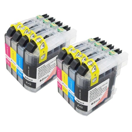 Toner Kingdom® Compatible with Brother LC103XL High Yield Ink Cartridges for DCP J152W J285DW; MFC J4310DW J450DW J470DW J475DW J650DW J870DW J875DW J245 J6520DW J6720DW J6920DW (8PK, 2BK/2C/2M/2Y)