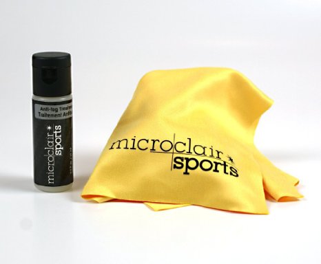 Microclair Sports Active Anti-Fog Treatment for Eyewear and Goggles with Streak-Free Microfiber Cloth, 0.5 fl. oz./15ml