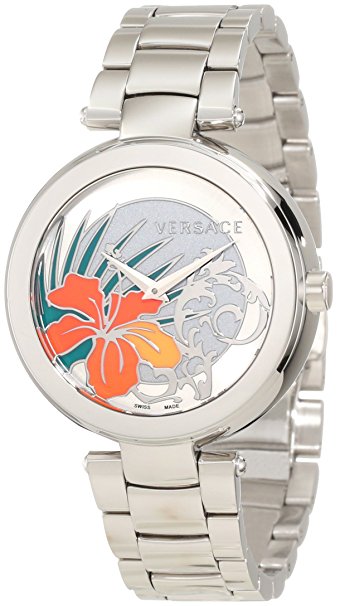 Versace Women's I9Q99D1HI S099 Mystique Stainless Steel White Silver Sunray Dial Watch