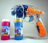 Haktoys 1700G Bubble Gun Transparent Shooter with LED Lights 3 x AA Batteries and Extra Bottle