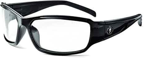 Ergodyne Skullerz Thor Safety Glasses - Black Frame, Clear Lens