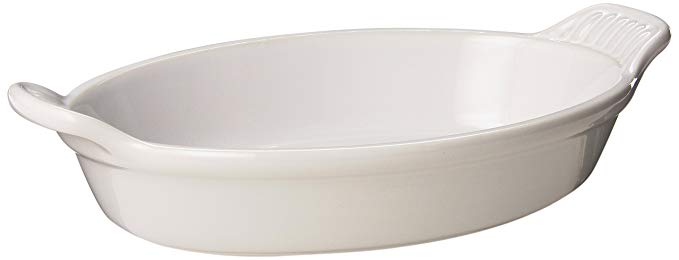 Le Creuset Heritage Stoneware 24-Ounce Oval Au Gratin Dish, White