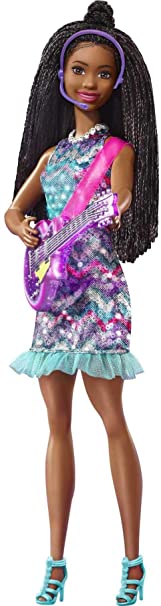 Barbie: Big City, Big Dreams Singing Brooklyn” Roberts Doll (11.5-in Brunette with Braids) with Music, Light-Up Feature, Microphone & Accessories, Gift for 3 to 7 Year Olds