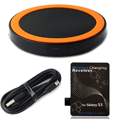 Doinshop (TM) New Useful 1Set Qi Wireless Power Charger Receiver Kit For Samsung Galaxy S3 III i9300 (orange)