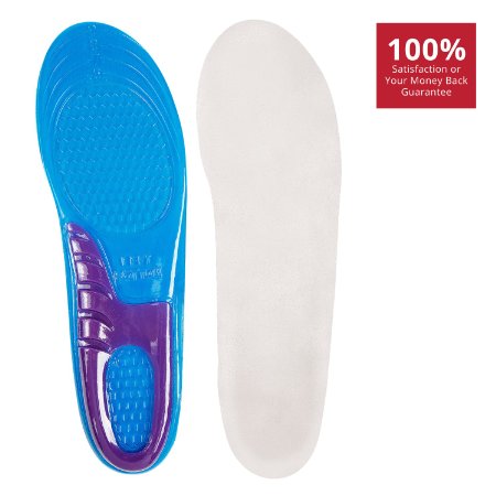 Massaging Insoles By Envelop - Best Shoe Inserts for Running Hiking and More - Best Full Length Insoles for Men and Women - Advanced Design Lets Gel Insoles Absorb Shock - Vive Guarantee Womens 6-10