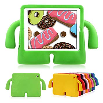 iPad 2 3 4 Protective Case MUZE® Stand Feature Thick Foam Light Weight Shock Proof Kids Proof Cute Cartoon EVA Children Kids 3D Case Protection Rubbers Case and Cover for Apple iPad 2/3/4 Generation Tablet (Green)