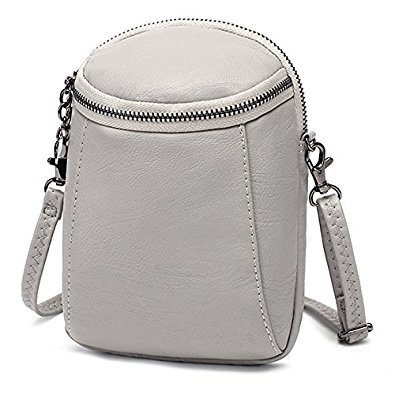 JOSEKO Crossbody Bag for Women, PU Leather Round Little Phone Bag Casual Bucket Bag Vintage Travel Bag for Women Girls Ladies