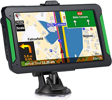 Sat Nav for Car, 7 Inch Touch Screen GPS Navigation for Car Truck with Post Code POI Search Speed Camera Alerts with UK EU Latest Maps Lifetime Free Update